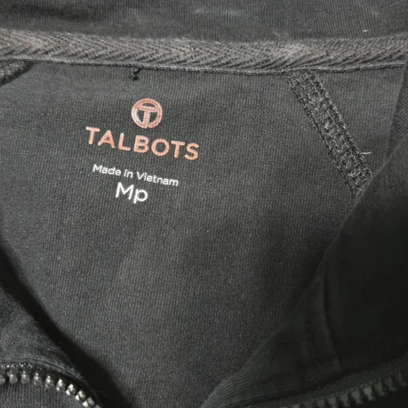 T by Talbots Light Jacket Mockneck Black Stretch Size Performance Petite M PM - Picture 7 of 8